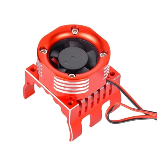 SONHWNGE 42mm Durchmesser Motor Metall Lüfter for RC Elektrische Fernbedienung Modell Auto Buggy Monster Truck Racing(Rood) von SONHWNGE