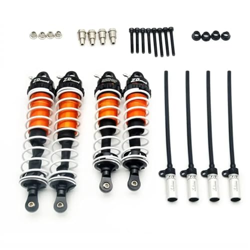 SONHWNGE 4PCS ZD Racing RC Auto Stoßdämpfer Dämpfer Kit for 1/7 RC for Losi for Mojave DBX-07 Wüste Buggy Metall Vorne und Hinten RC Auto Teile(Orange Black) von SONHWNGE