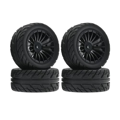 SONHWNGE 4Pcs 50mm Gummi Reifen Reifen Rad for SG1603 SG1604 SG1605 UDIRC UD1601 UD1602 UD1603 UD1604 1/16 RC Auto Upgrade Teile(Zwart) von SONHWNGE