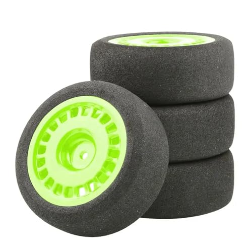 SONHWNGE 4Pcs 68mm Schaum Reifen Schwamm Reifen Felge Set for Wltoys 144001 124016 124017 124018 124019 104001 RC Auto Upgrade Teile(Green) von SONHWNGE