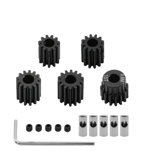 SONHWNGE 5 Stück 0,8 M 32 P 3,175 5 mm 11 T 13 T 15 T 17 T 18 T 20 T 24 T 28 T 30 T 35 T Ritzel aus gehärtetem Stahl Motorgetriebe for 1/8 1/10 RC-Modellauto(11T 12T 13T 14T 15T) von SONHWNGE