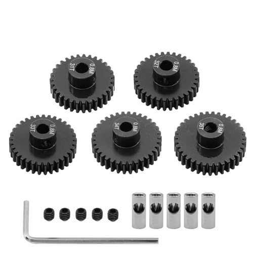 SONHWNGE 5 Stück 0,8 M 32 P 3,175 5 mm 11 T 13 T 15 T 17 T 18 T 20 T 24 T 28 T 30 T 35 T Ritzel aus gehärtetem Stahl Motorgetriebe for 1/8 1/10 RC-Modellauto(31T 32T 33T 34T 35T) von SONHWNGE
