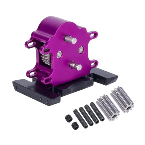 SONHWNGE CNC Aluminium Doppelgetriebe Overdrive Getriebe Installierbar 2 Motoren for 1/10 RC Crawler LCG Cheater Rigs SCX10 PRO Capra Teile(Purple) von SONHWNGE