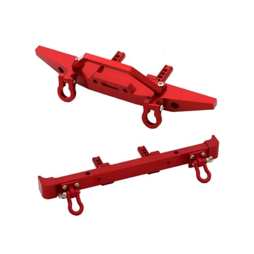 SONHWNGE Geeignet for MN-Modell 1/12 MN128 for Wrangler RC-Auto-Ersatzteile, Metall-Upgrade, Stoßfänger vorne und hinten(Rood) von SONHWNGE