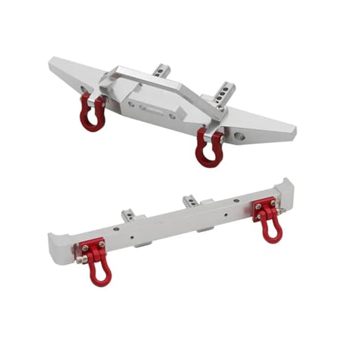 SONHWNGE Geeignet for MN-Modell 1/12 MN128 for Wrangler RC-Auto-Ersatzteile, Metall-Upgrade, Stoßfänger vorne und hinten(Silver) von SONHWNGE