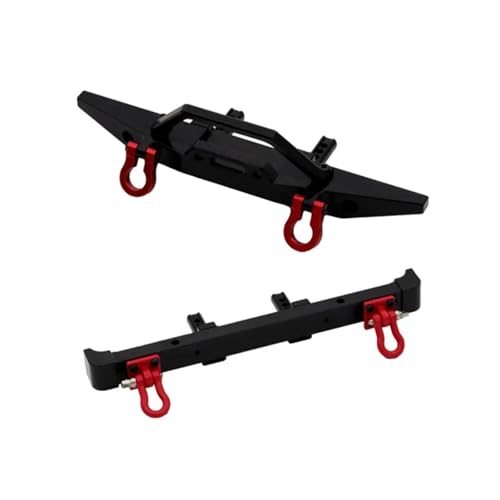 SONHWNGE Geeignet for MN-Modell 1/12 MN128 for Wrangler RC-Auto-Ersatzteile, Metall-Upgrade, Stoßfänger vorne und hinten(Zwart) von SONHWNGE
