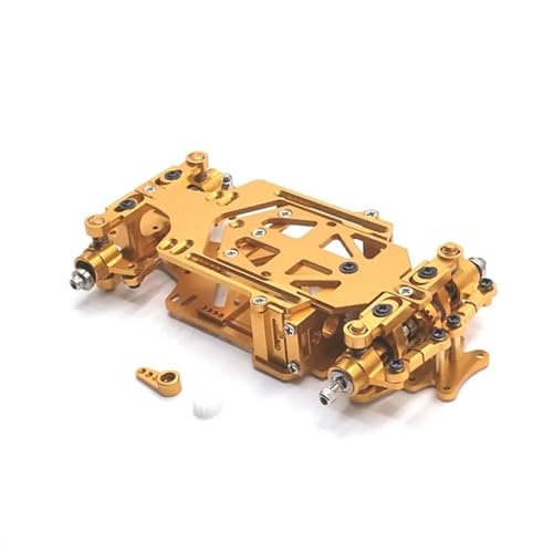 SONHWNGE Geeignet for RC01 1/28 RC Auto, Ganzmetall-Heckantrieb, Drift-Moskito-Automodell, ferngesteuertes Auto(Gold) von SONHWNGE