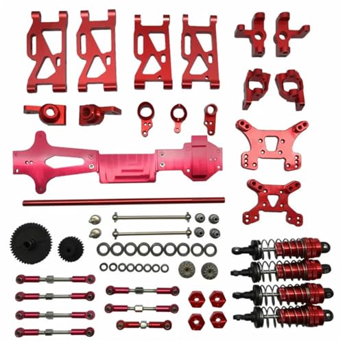 SONHWNGE Geeignet for WLtoys 1/14 144010 144002 144001 RC Autozubehör Metall Upgrade und Modifikation Kit(Rood) von SONHWNGE