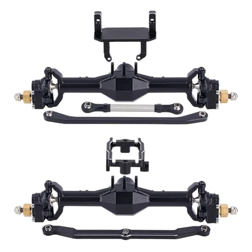 SONHWNGE Messing Aluminium TRX4M Diamant Portal + 10mm Achse mit Lay Down Servo Mount & Links for 1/18 RC Crawler Auto TRX4-M Upgrade Teile(Aluminum Black) von SONHWNGE