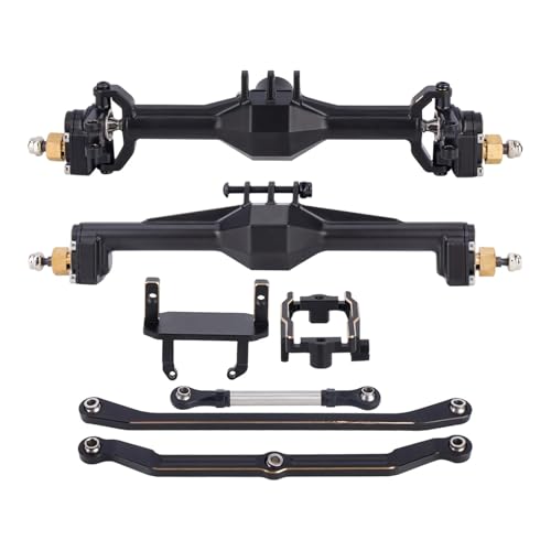 SONHWNGE Messing Aluminium TRX4M Diamant Portal + 10mm Achse mit Lay Down Servo Mount & Links for 1/18 RC Crawler Auto TRX4-M Upgrade Teile(Brass Black) von SONHWNGE