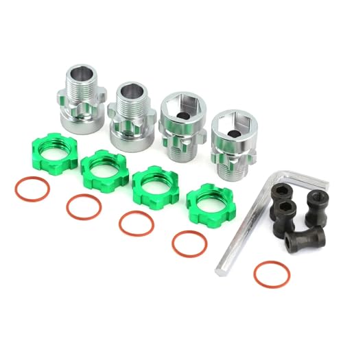 SONHWNGE Metall 12mm bis 17mm Splined Wheel Hex Hub Adapter for 1/10 Slash 2WD 4X4 Rustler Stampede 2WD 4X4 RC Auto Upgrade Teile(Green) von SONHWNGE