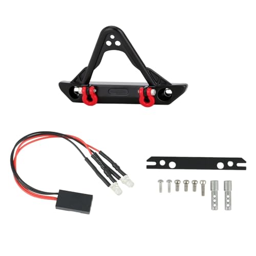 SONHWNGE Metall-Frontstoßstange mit LED-Leuchten for 1/24 RC Crawler Car Axial SCX24 Jeep Wrangler JLU Gladiator Deadbolt Upgrade-Teile(A) von SONHWNGE