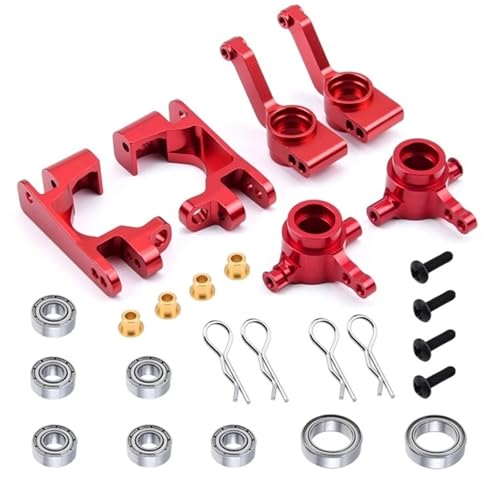 SONHWNGE Metall Lenkblöcke Nachlaufblöcke Achsschenkelträger for 1/10 for Trax-xas Slash 4WD VXL RC Auto Upgrades Teile Zubehör(Rood) von SONHWNGE