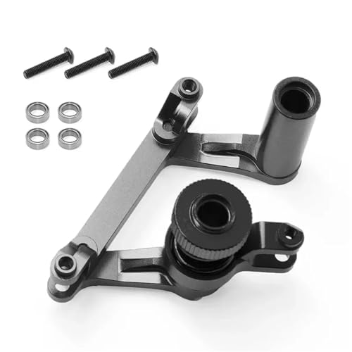 SONHWNGE Metall Lenkung Bellcranks Servo Saver 4945 for 1/10 for Trax-xas E-MAXX T-MAXX RC Auto Upgrade Teile Zubehör(Zwart) von SONHWNGE