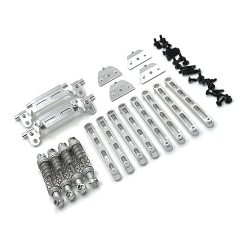 SONHWNGE Metall-Upgrade, Stange, Stoßdämpfer, Stangensitz, Stoßdämpferhalterung, Anzug, for Man-gniu Modell 1/12 MN78 RC-Autoteile(Silver) von SONHWNGE