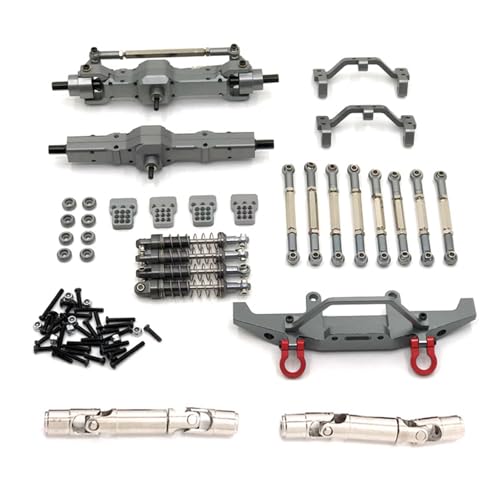 SONHWNGE Metall Upgrade Spurstange Stoßdämpfer Spurstange Sitz Neunteiliges Set for Fe-iyu FY003-5A for WPL C14 C24 1/16 RC Autoteile(Dark Grey) von SONHWNGE