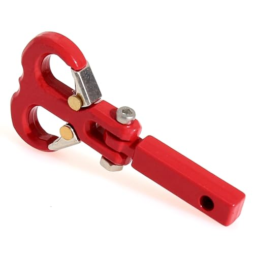 SONHWNGE Metall Winde Stoßstange Abschleppen Anhänger Haken Drop Hitch Empfänger for 1/8 1/10 RC Crawler Auto Axial SCX10 for TRAX-XAS TRX4 D90 Upgrade Teile(Rood) von SONHWNGE