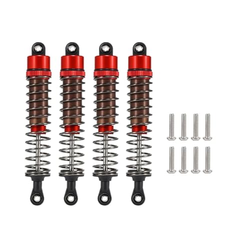 SONHWNGE Ölverstellbarer 52-mm-120-mm-Stoßdämpfer for 1/10 RC Truggy Buggy Monster Trucks auf der Straße Touring Drift Cars Upgrade-Teile(4pcs 95mm red) von SONHWNGE