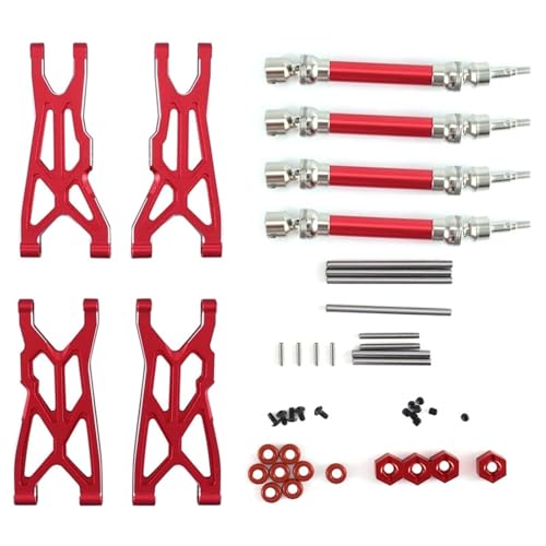 SONHWNGE Querlenker Antriebswelle CVD RC Auto Upgrades Teile Metall Vorne Und Hinten for ARR-MA 1/10 for Big Rock 4X4 V3 3S BLX Rot von SONHWNGE