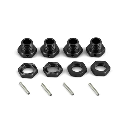 SONHWNGE RC Auto Metall 17mm Rad Hex Nabe Adapter mit Mutter for ARR-ma 1/7 for Infraction for Felony 6S 1/8 for Typhon 6S RC Auto Upgrade Teile(Zwart) von SONHWNGE