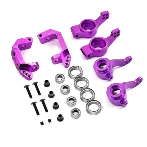 SONHWNGE RC Auto Metall Lenkung Cub Hub Carrier Set 102010 102011 102012 02013 02014 02015 for HSP 94111 94123 1/10 RC Auto Upgrade Teile(Purple) von SONHWNGE