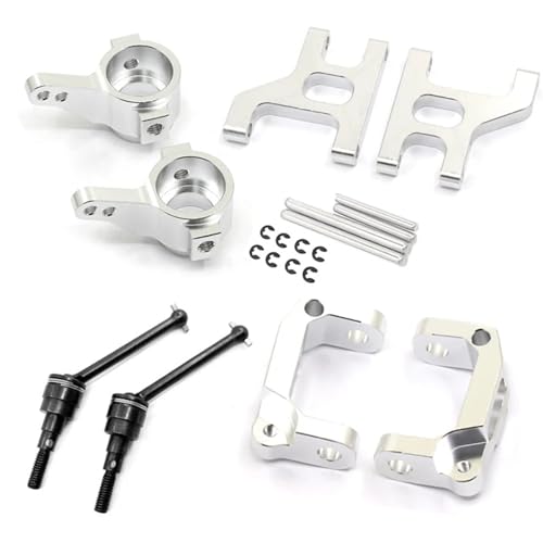 SONHWNGE RC Autos Teile Vorne C-Hub Carrier (L/R) Lower Suspension Arme Knuckle Arm Pfosten Universal Angetrieben Dogbone 1/10 for TAM-IYA CC01(Sliver) von SONHWNGE