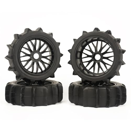 SONHWNGE RC-Autoteile 1/8 Offroad-Short-Course-Truck Fernbedienungsmodellautos Wüstenreifen Wasserschwimmer/Sand/Schneereifen Räder 17MM(Black 4pcs) von SONHWNGE