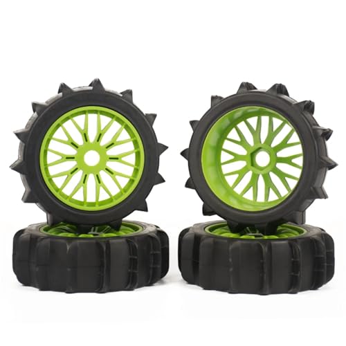 SONHWNGE RC-Autoteile 1/8 Offroad-Short-Course-Truck Fernbedienungsmodellautos Wüstenreifen Wasserschwimmer/Sand/Schneereifen Räder 17MM(Green 4pcs) von SONHWNGE