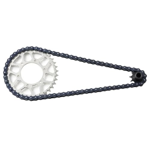 SONHWNGE RC for LOSI 1/4 for Promoto-MX Motorrad Stahl 10T Vorderrad + 36T Hinterrad + 70-Abschnitt Kettenradsatz Upgrade Teile Zubehör(Silver) von SONHWNGE