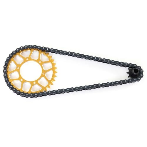SONHWNGE RC for LOSI 1/4 for Promoto-MX Motorrad Stahl 10T Vorderrad + 36T Hinterrad + 70-Abschnitt Kettenradsatz Upgrade Teile Zubehör(Yellow) von SONHWNGE