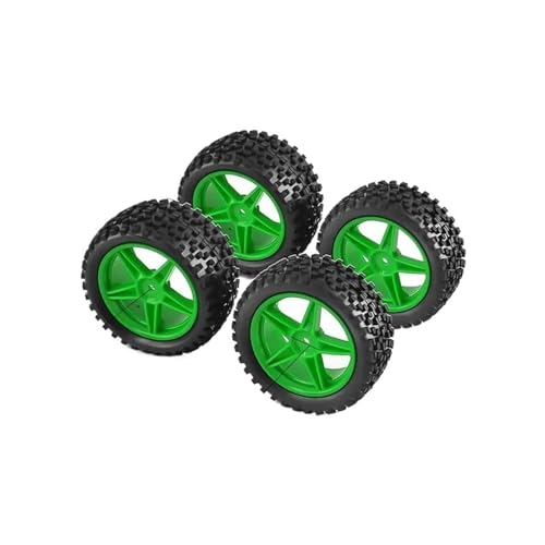 SONHWNGE RS Verschleißfeste Offroad-Reifen Kunststofffelge Gummireifen 1:10 RC-Auto for HSP 94107 94166 94106 94155 for Tam-iya for Wltoys 144001(Green) von SONHWNGE