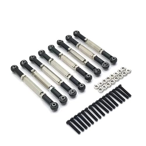 SONHWNGE Upgrade Metall 8PCS Einstellbare Spurstange for WPL C14 C24 B14 B24 for He-ngLong for FeiYu for JJRC RC Auto Teile(Zwart) von SONHWNGE