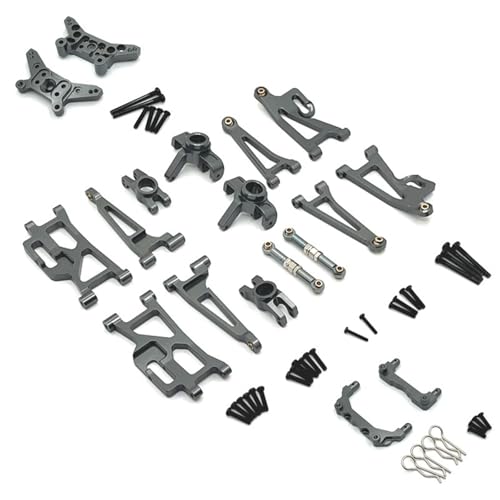 SONHWNGE Verbesserte Stoßdämpferhalterung/Schwingarme/Lenkbecher aus Metall-Aluminiumlegierung for MJX for Hyper Go 14210 14209 1/14 RC-Autos RC-Truck(Light Grey) von SONHWNGE