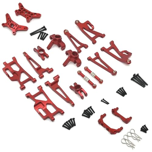 SONHWNGE Verbesserte Stoßdämpferhalterung/Schwingarme/Lenkbecher aus Metall-Aluminiumlegierung for MJX for Hyper Go 14210 14209 1/14 RC-Autos RC-Truck(Rood) von SONHWNGE