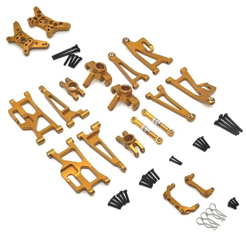 SONHWNGE Verbesserte Stoßdämpferhalterung/Schwingarme/Lenkbecher aus Metall-Aluminiumlegierung for MJX for Hyper Go 14210 14209 1/14 RC-Autos RC-Truck(Yellow) von SONHWNGE