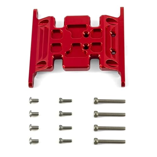 SONHWNGE for Axial Scx10 Upgrade Teile Chassis Getriebe Montieren Getriebe Halter Skid Platte Metall for Rc Crawler Auto Zubehör Maßstab 1/10(Rood) von SONHWNGE