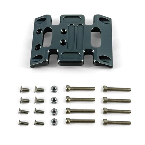 SONHWNGE for Axial Scx10 Upgrades Teile Metall Aluminium Legierung Chassis Getriebe Montieren Getriebe Halter Skid Platte for 1/10 Rc Auto Zubehör(Titanium) von SONHWNGE