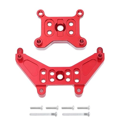 SONHWNGE for Mjx H-yp-er Go 14303 14302 14301 Metall vorne hinten Stoßdämpferturm Stoßdämpferhalterung Fernbedienung Auto Aluminium Upgrade-Teile(Rood) von SONHWNGE