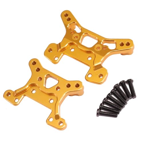 SONHWNGE for Wltoys 144001 144010 144016 144018 124017 124019 124007 124008 124010 Metall Vorne Hinten Shock Tower Platte RC Auto Upgrade Teile(Gold) von SONHWNGE