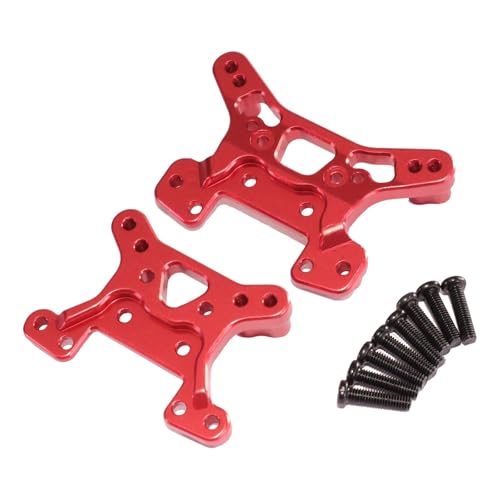 SONHWNGE for Wltoys 144001 144010 144016 144018 124017 124019 124007 124008 124010 Metall Vorne Hinten Shock Tower Platte RC Auto Upgrade Teile(Rood) von SONHWNGE