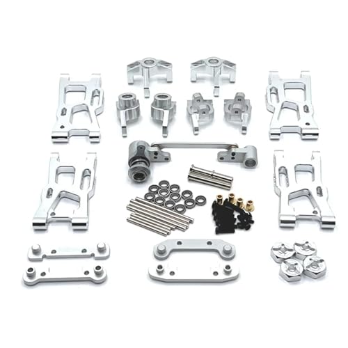 SONHWNGE for Wltoys 144001144002 144010 24016 124017 124018 124019 124007 for RIaarIo XDKJ-001 006 AM-X12 Upgrade Metall Teile Zubehör(Silver) von SONHWNGE