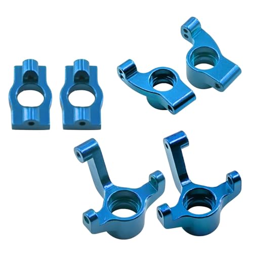 Vordere Achsschenkel, Nachlaufblöcke, C-Naben und Hinterradnaben, Meta-Aluminium, for Losi Micro B, Upgrade-Teile, 1/24 Zubehör, RC-Auto(Blauw) von SONHWNGE