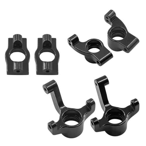 Vordere Achsschenkel, Nachlaufblöcke, C-Naben und Hinterradnaben, Meta-Aluminium, for Losi Micro B, Upgrade-Teile, 1/24 Zubehör, RC-Auto(Zwart) von SONHWNGE