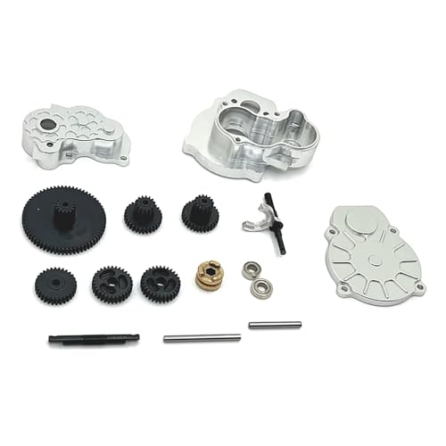 for 1/24 for FMS FCX24 FCX18 K5 Rc Auto Upgrade Metall Übertragung Getriebe Montage(Silver) von SONHWNGE