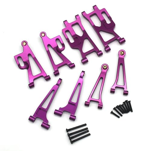 for MJX 14209 14210 1/14 Fernbedienung Auto Metall Upgrade Zubehör Vorne Und Hinten Swing Arm Kit(Purple) von SONHWNGE