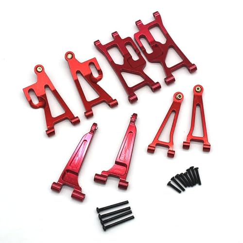 for MJX 14209 14210 1/14 Fernbedienung Auto Metall Upgrade Zubehör Vorne Und Hinten Swing Arm Kit(Rood) von SONHWNGE