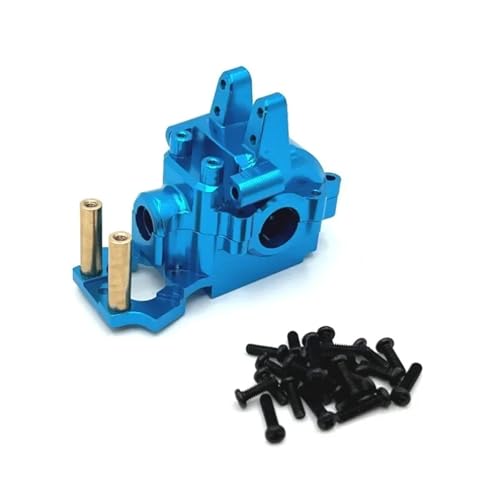 for MJX for Hyper Go 14209 14210 14301 14302 14303 Metall Front Getriebe Gehäuse Getriebe Differential Fall 1/14 RC Auto Upgrade Teile(Blauw) von SONHWNGE