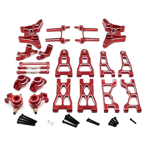 for UD1201 UD1202 PRO Metall-Lenkbecher, vorderer und hinterer Querlenker, Stoßdämpfer-Verbindungssatz, 1/12 RC-Auto, Upgrade-Teile, Zubehör(Rood) von SONHWNGE