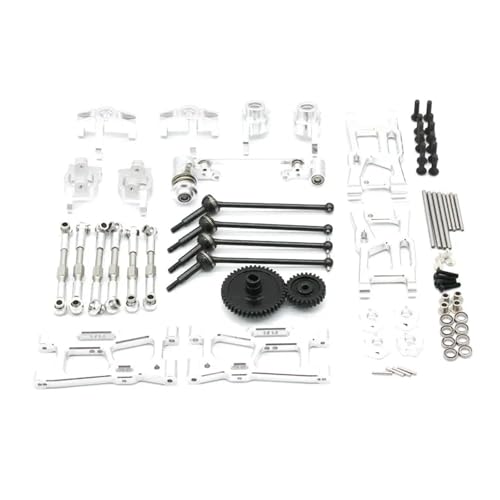 for Wltoys 144001 124016 124017 124019 124018 RC ferngesteuertes Auto 4MD Allzweck-Metall-Upgrade-Zubehör Zerbrechliches Set(Silver) von SONHWNGE