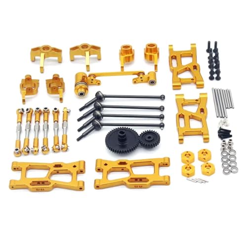 for Wltoys 144001 124016 124017 124019 124018 RC ferngesteuertes Auto 4MD Allzweck-Metall-Upgrade-Zubehör Zerbrechliches Set(Yellow) von SONHWNGE